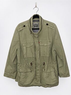 Levi’s Women’s Utility Field Jacket Olive Green Size 2X Cotton Military Style